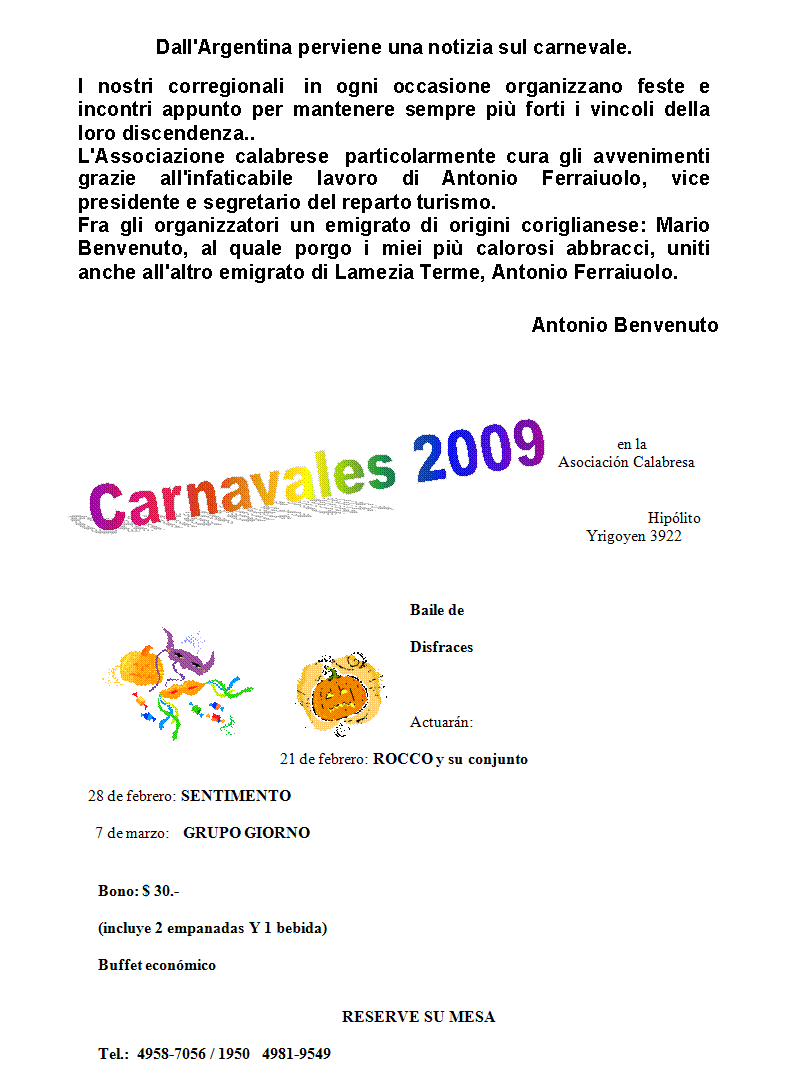 Carnavales 2009 in Argentina - Asociacion Calabresa